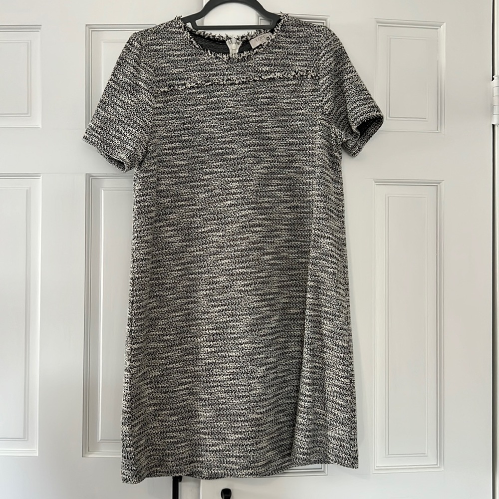 Black and white midi dress Medium Petite